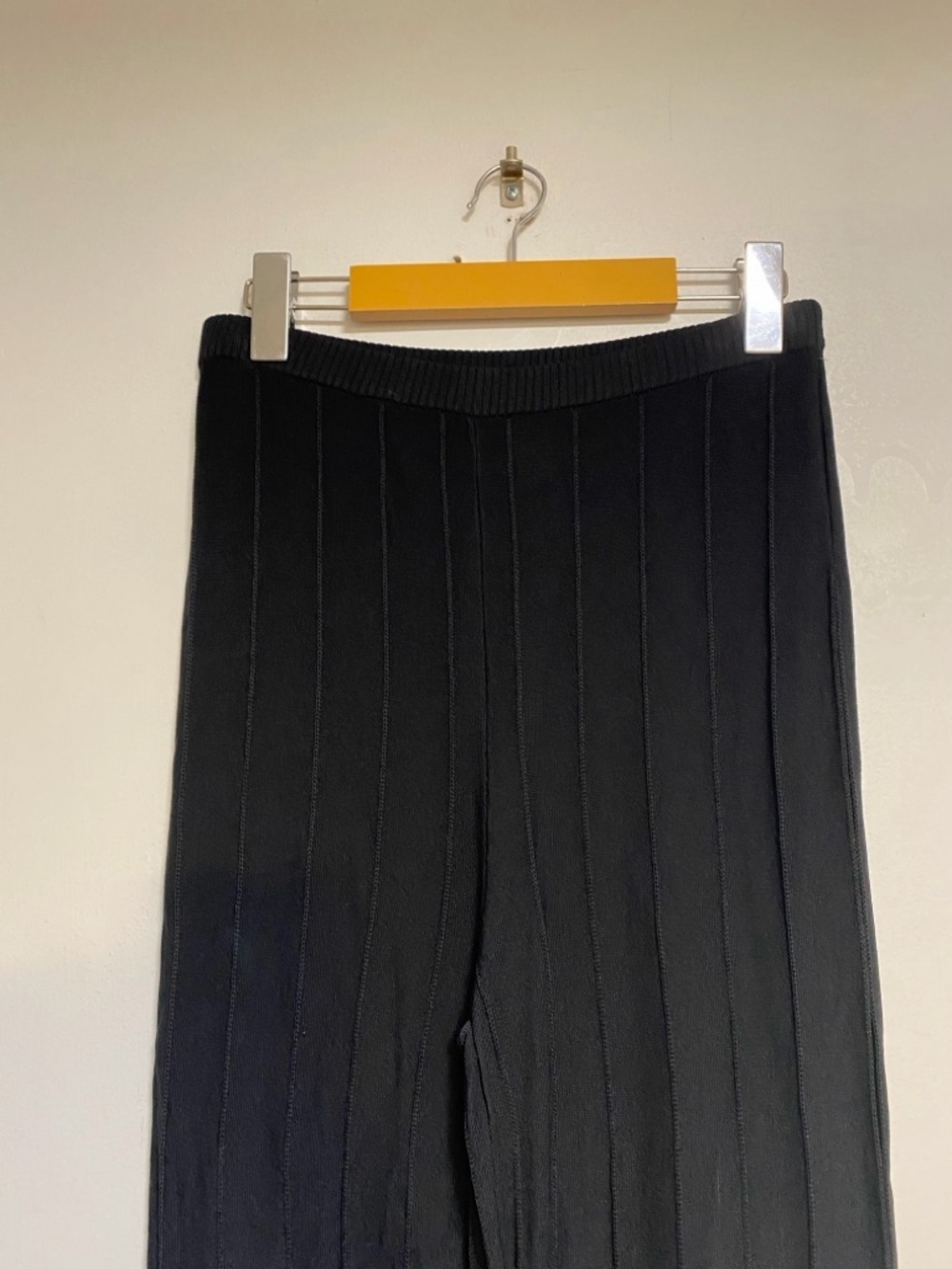 Dynamite Black Ribbed Pull-On Wide Leg Pants Size P/S - Picture 3 of 10